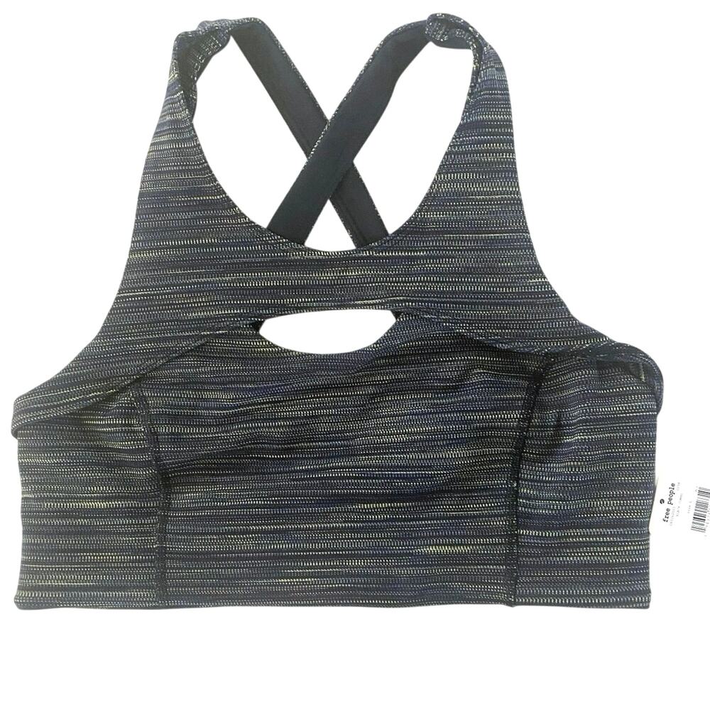 NEW FREE PEOPLE FP Movement Strut Sports Bra Crossback Black Combo Size L Gym - Picture 4 of 6
